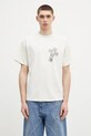 Aries t-shirt bawełniany Faded God Town SS Tee nadruk beżowy AR6003803
