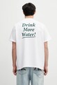 Бавовняна футболка Sporty & Rich Drink More Water надрук білий TO043606300WH01