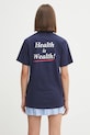Sporty & Rich cotton t-shirt Health Is Wealth TO043602006BL106 navy SS25