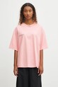 Bavlněné tričko Pangaia DNA Oversized T-Shirt 10002572 růžová SS25