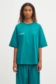 Bavlněné tričko Pangaia DNA Oversized T-Shirt 10002572 tyrkysová SS25