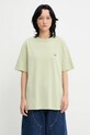 Café Kitsuné t-shirt bawełniany Barista Fox Patch Relax CKNU00102KJ7014 zielony SS25