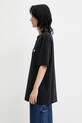 Café Kitsuné t-shirt bawełniany Barista Fox Patch Relax czarny CKNU00102KJ7014