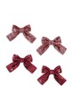 Konges Sløjd spinki do włosów dziecięce GLITTER BOW HAIR CLIPS 4-pack KS104615.PPY2 bordowy SS26