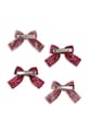 Dziewczynka Konges Sløjd spinki do włosów dziecięce GLITTER BOW HAIR CLIPS 4-pack KS104615.PPY2 bordowy