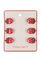 Konges Sløjd spinki do włosów dziecięce 6 PACK MINI FRAISE HAIR CLAWS 6-pack czerwony KS104619.PPY2