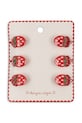Konges Sløjd spinki do włosów dziecięce 6 PACK MINI FRAISE HAIR CLAWS 6-pack czerwony KS104619.PPY2