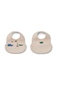 Βρεφική σαλιάρα Liewood Ember Printed Bib 2-pack 2-pack μπεζ LW20119.PPY2