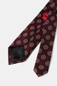 HUGO krawat z dodatkiem jedwabiu 50557591 bordowy SS26