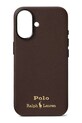 Kožené puzdro na mobil Polo Ralph Lauren iPhone 16 nášivka hnedá 405P17551