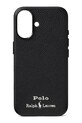 Kožené puzdro na mobil Polo Ralph Lauren iPhone 16 nášivka čierna 405P17551