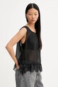Памучна тениска MUNTHE RACH 254101325426 черен SS26
