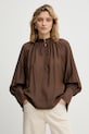MUNTHE bluzka z dodatkiem jedwabiu ROSEBERGER casual brązowy 254102925427