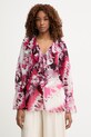 Marciano by Guess bluzka z falbanką damska ADELA różowy G6GH04.W1795