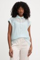 Marciano by Guess bluzka koszulowa damska z lyocellem TEA niebieski G6GH22.W2197