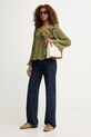 Pedro del Hierro bluzka z falbanką damska z wiskozą 6633455 zielony SS26