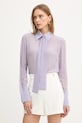 Elisabetta Franchi koszula jedwabna regular fioletowy CA14861E2