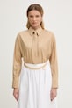 Elisabetta Franchi koszula bawełniana bawełna beżowy CA15261E2