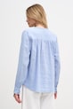 Odzież Mos Mosh bluzka damska z lnem Evanda 176870 niebieski