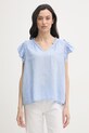Mos Mosh bluzka damska lniana niebieski 178100