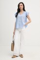 Mos Mosh bluzka damska lniana 178100 niebieski SS26