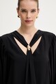 Simona Corsellini bluzka z dodatkiem jedwabiu czarny P26CPBL01301