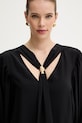 Simona Corsellini bluzka z dodatkiem jedwabiu czarny P26CPBL01301