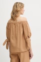 Odzież Twinset bluzka z domieszką lnu 261LB2QGG brązowy