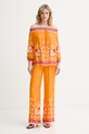 Twinset bluzka hiszpanka damska z wiskozy 261LB2LAA pomarańczowy SS26