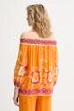 Odzież Twinset bluzka hiszpanka damska z wiskozy 261LB2LAA pomarańczowy