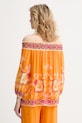 Odzież Twinset bluzka hiszpanka damska z wiskozy 261LB2LAA pomarańczowy
