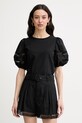 Twinset tricou pentru femei, din bumbac negru 261TT2260