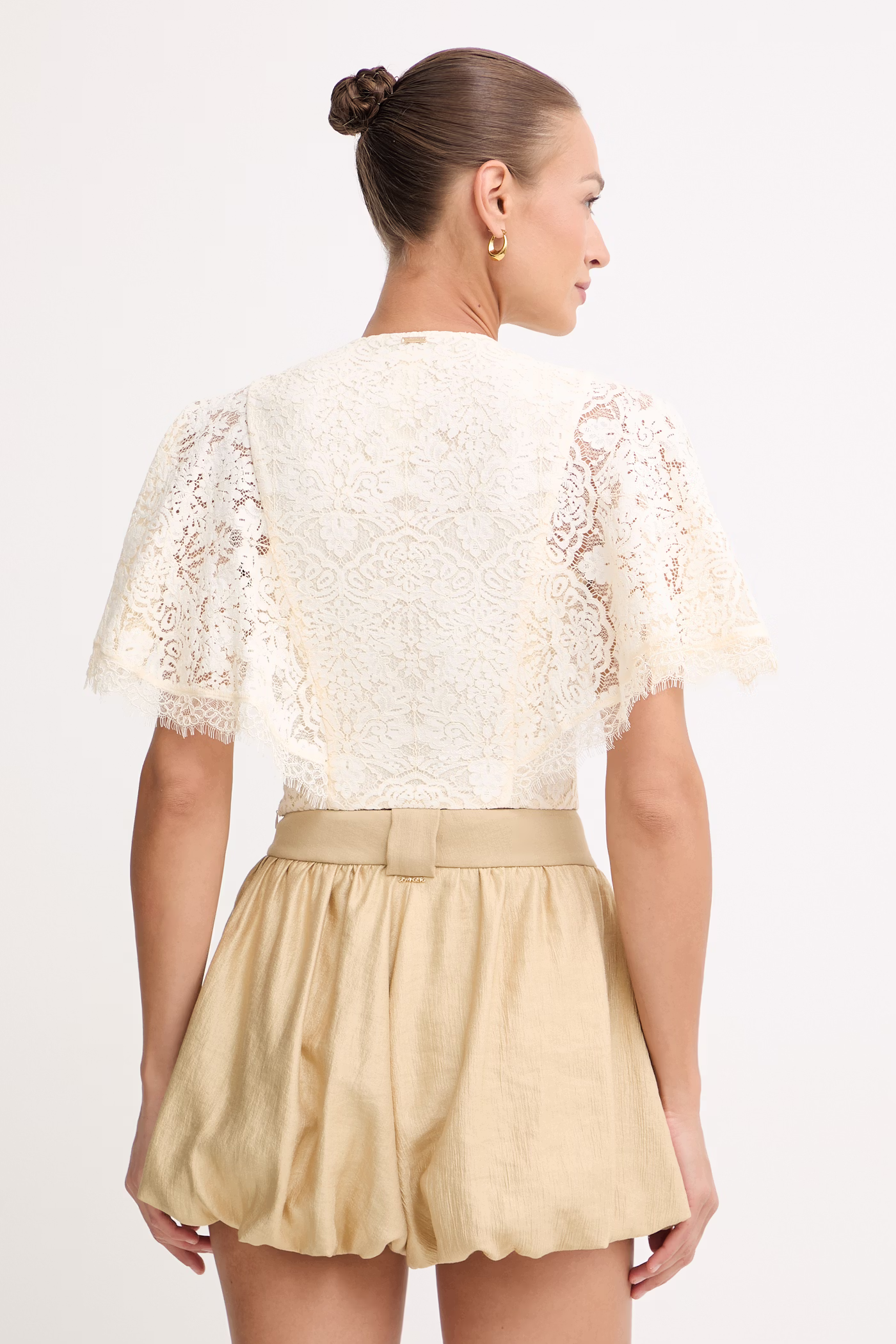 Odjeća Twinset bluza s volanima ženska s čipkom 261TT2313 bež