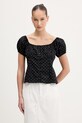 Guess Jeans blúzka dámska bavlnená čierna W6GHC6.WO951