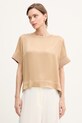 Sisley bluzka damska z wiskozy beżowy 52BZLQ0AN