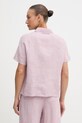 Дрехи United Colors of Benetton блуза дамска от лен 5BMLDQ0D2 розов