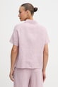 Дрехи United Colors of Benetton блуза дамска от лен 5BMLDQ0D2 розов