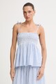 Tommy Hilfiger top dámsky bavlnený s elastanom SUMMER modrá WW0WW50543
