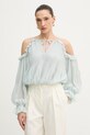 Guess bluzka z odkrytymi ramionami damska EMILIA turkusowy W6GH61.W2041