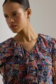 Lauren Ralph Lauren bluzka z falbanką damska multicolor 200P08674