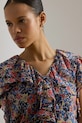 Lauren Ralph Lauren bluzka z falbanką damska multicolor 200P08674