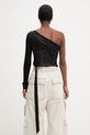Odzież Rick Owens DRKSHDW Ziggy bluzka damska gładka DS01F4214.JL czarny