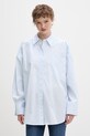HUGO koszula damska bawełniana Eustyna niebieski 50559532