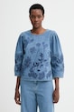 MUNTHE bluzka bawełniana BRAMBLE wzorzyste niebieski 261103426113