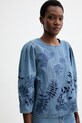 MUNTHE bluzka bawełniana BRAMBLE niebieski 261103426113