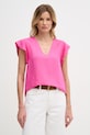 Lola Casademunt blúzka dámska s ľanom ružová LS2615099
