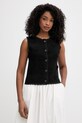 Morgan kamizelka damska z wiskozy czarny MFLEUR