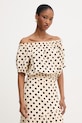 Morgan bluzka hiszpanka damska z wiskozą beżowy OVITA