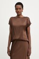 Haveone bluzka damska z wiskozy brązowy CWG.Q004