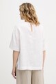 Ρούχα Sisley μπλούζα γυναικεία λινή 51G1LQ0AT λευκό